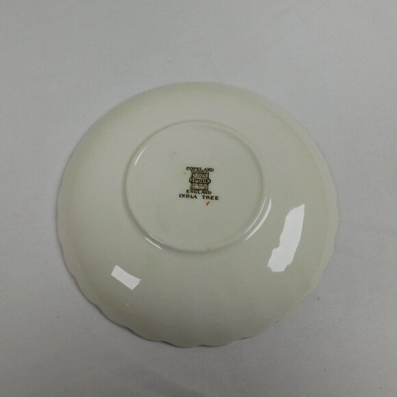 Lot of 2 Spode Indian Tree Tea Cup Saucer Set Scalloped Orange Old Backstamp Vtg - Picture 5 of 12